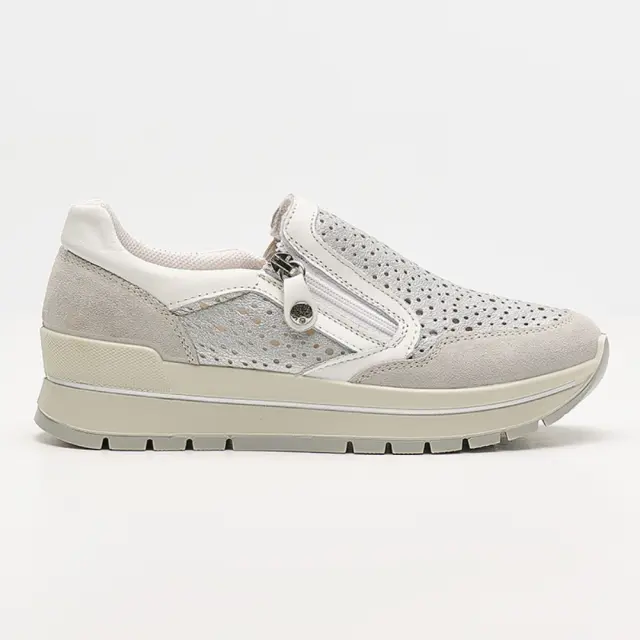 Imac Sneakers Γυναικείο δέρμα/δέρμα Nubuck Ασημί IMA/557040 ARGENTO