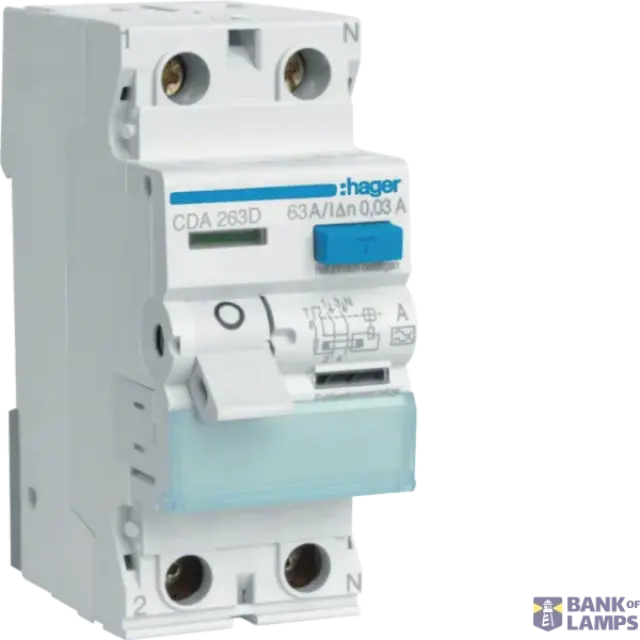 Differential switch 2P 63A, 30mA, type A