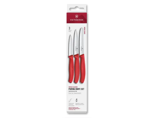 Σετ Μαχαίρια Γενικής Χρήσης Victorinox Swiss Classic με μήκος λεπίδας 8cm, 10cm και 11cm - Red - 3 τεμάχια6.7111.34C1 2