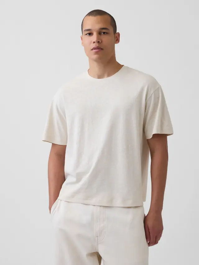 Ανδρική Μπλούζα Oversized σε Cropped Γραμμή με Λογότυπο CHINO GREY 92027 039