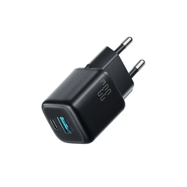 Joyroom Φορτιστής JR-TG7 33W USB-A / USB-C with 60W USB-C 1m Cable Black