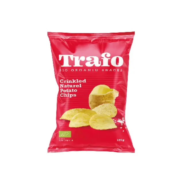 Trafo Organic Crinkled Natural Potato Chips Τσιπς Κυματιστά με Αλάτι, 125gr