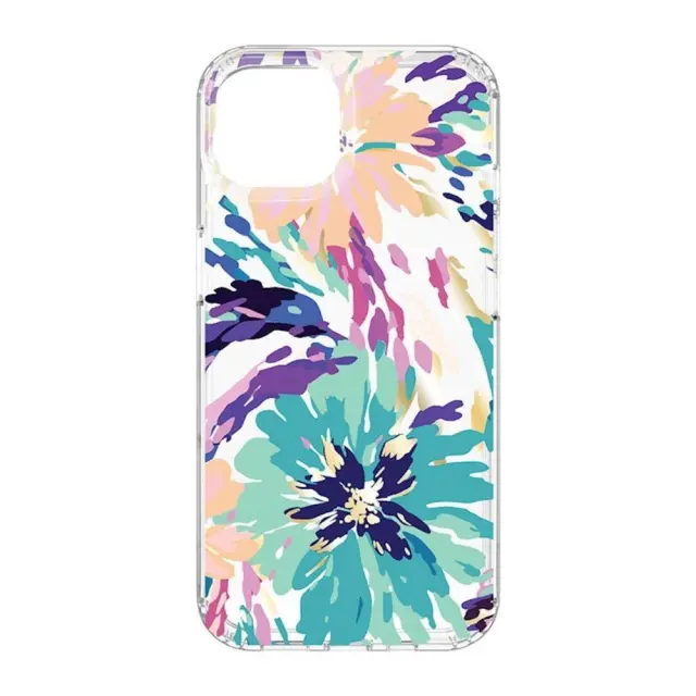 Θήκη Σιλικόνης για iPhone 16 Pro Max Διάφανη με Σχέδιο Λουλούδια Splash OEM