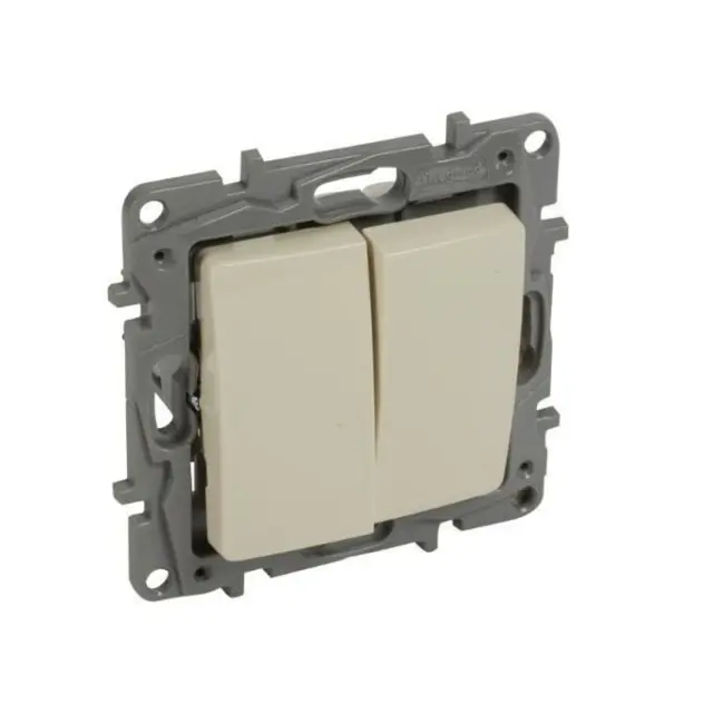 One-way switch Niloé - 2-gang - 10 AX - 250 V~ - automatic terminals - ivory