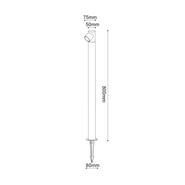 LED COB POST LUMINAIRE & SPIKE 5W 240LM 50° 230V AC 3.000K DARK GREY CRI80 IP65 30.000HRS / LG2371G-800 2