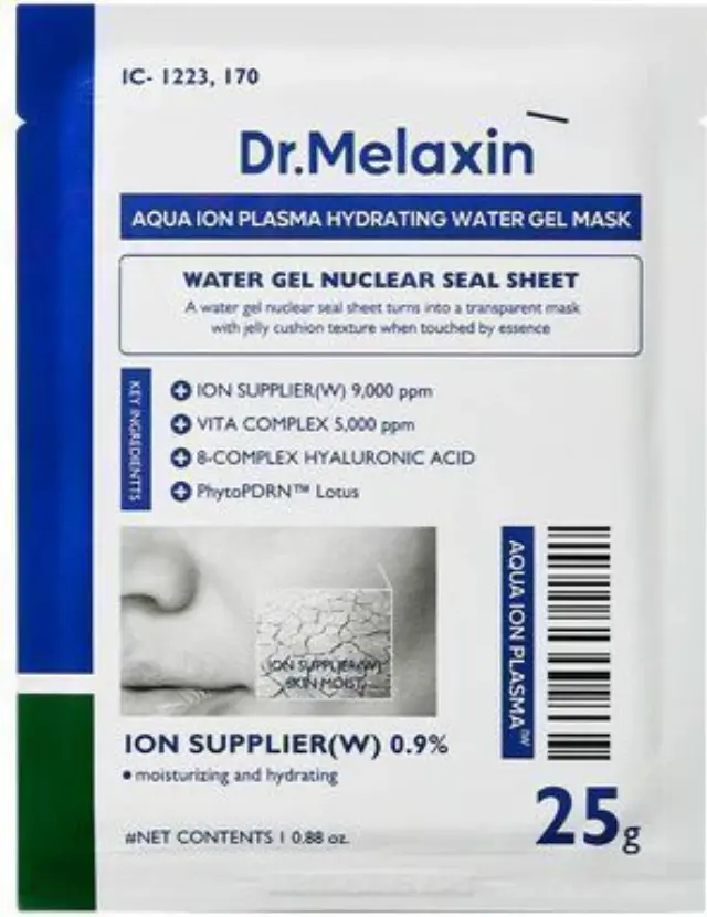Dr. Melaxin Aqua Ion Plasma Hydrating Water Gel Mask - Ενυδατική μάσκα προσώπου για άμεση αναζωογόνηση και λάμψη 25g