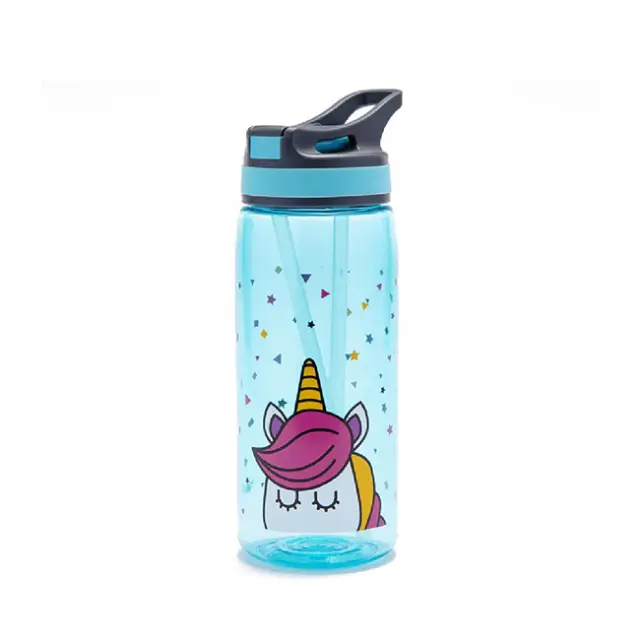 Yolo Παγούρι Tritan με Καλαμάκι 500ml Γαλάζιο Unicorn (10502)