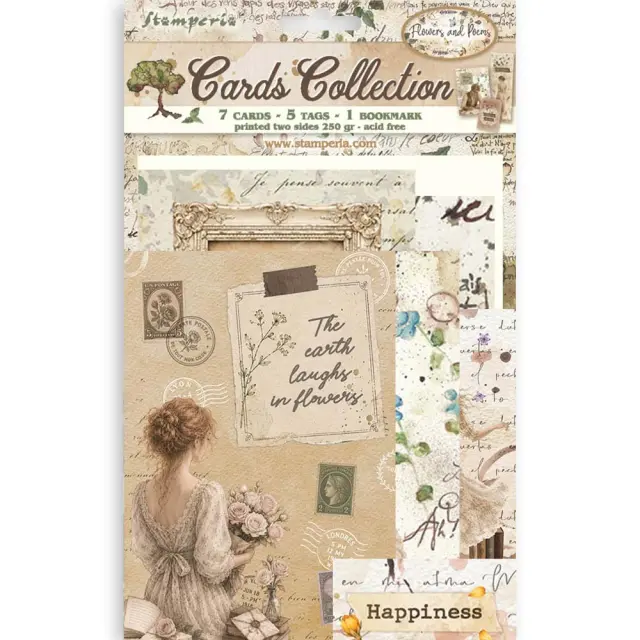 Συλλογή καρτών Stamperia, Flowers & Poems