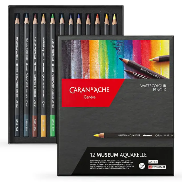 Σετ Μολύβια Ακουαρέλας Caran d'Ache Museum Aquarelle, 12 Χρώματα