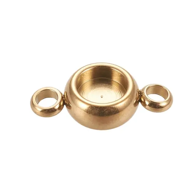 Σύνδεσμος Ανοξείδωτο Ατσάλι 304 Golden 12x6.5x3mm με Καστόνι 4mm - 5τεμ