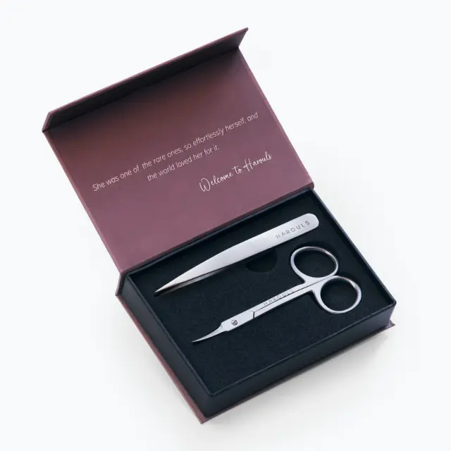 Harouls Precision Tweezer and Scisson Set - Ανοξείδωτο επαγγελματικό τσιμπιδάκι και ψαλίδι από χάλυβα