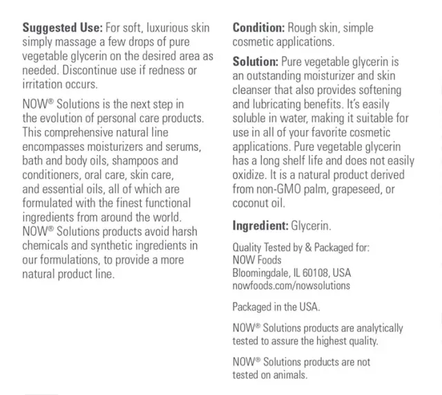 Now Foods Vegetable Glycerine 2