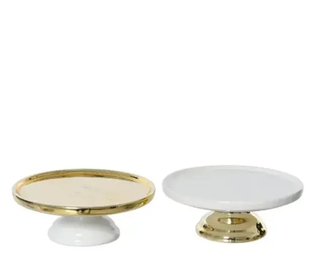 Beauty Home ΠΟΡΣΕΛΑΝΙΝΗ ΤΑΡΤΙΕΡΑ 11 x 7 cm ΧΡΥΣΟ – ΛΕΥΚΟ Α