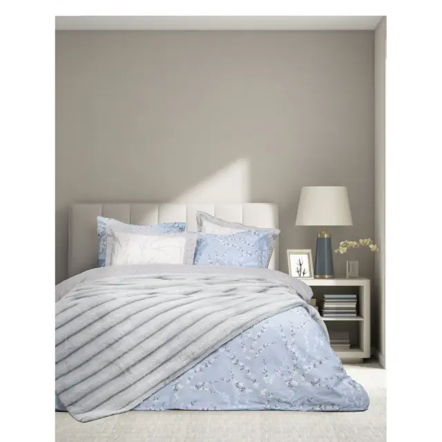 Κουβέρτα 220x240 Υπέρδιπλη 560gsm Nima Carezza Light Gray 100% Πολυέστερ