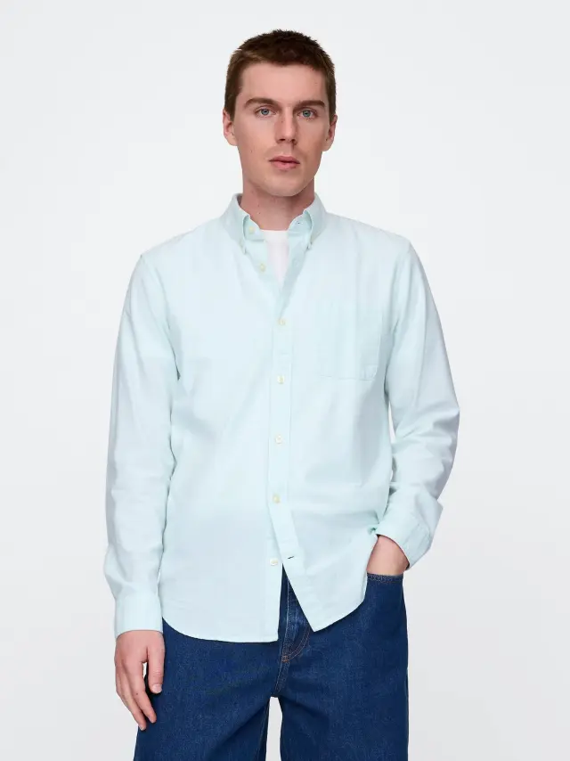 Μπλε Oxford Πουκάμισο σε Standard Fit Azul