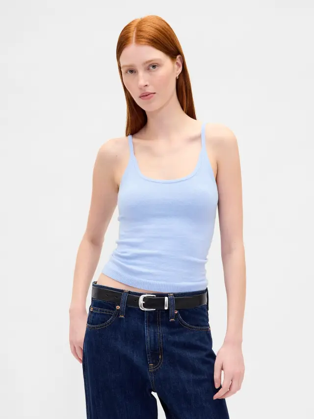 CashSoft Stretch Crop Αμάνικο Τοπ Wind blue
