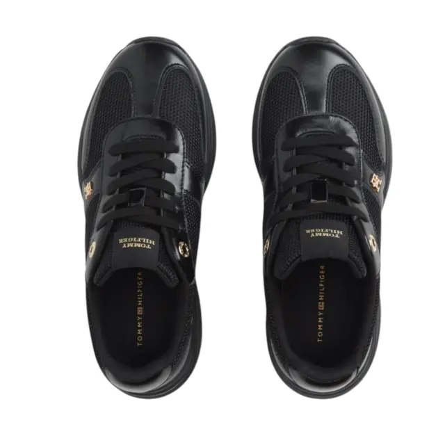 Γυναικεία Δερμάτινα Sneakers Tommy Hilfiger FW0FW09413-BDS Μαύρα Μαύρο - 36 3