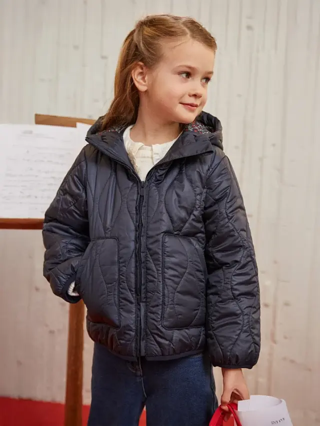 Παιδικό Μπουφάν για Κορίτσια Floral Puffer ΜΠΛΕ