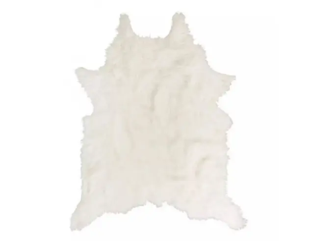 Χαλί σε σχέδιο γούνας από πολυεστέρα 120x158cm - Λευκό TX0058