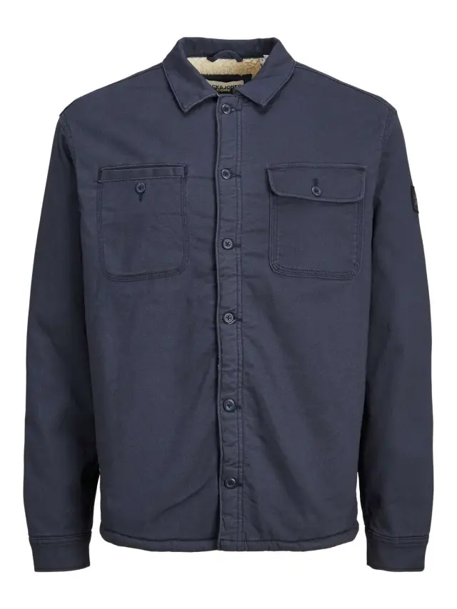 JCOBEN CLASSIC TEDDY OVERSHIRT LS Navy Blazer