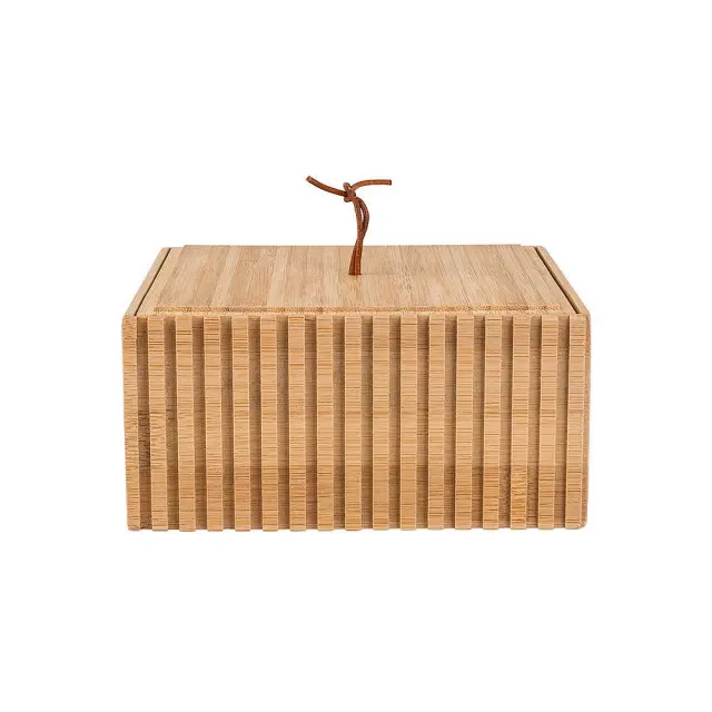 Κουτί Αποθήκευσης Και Οργάνωσης Μπάνιου Essentials Bamboo 15x15x7cm Estia 02-13103
