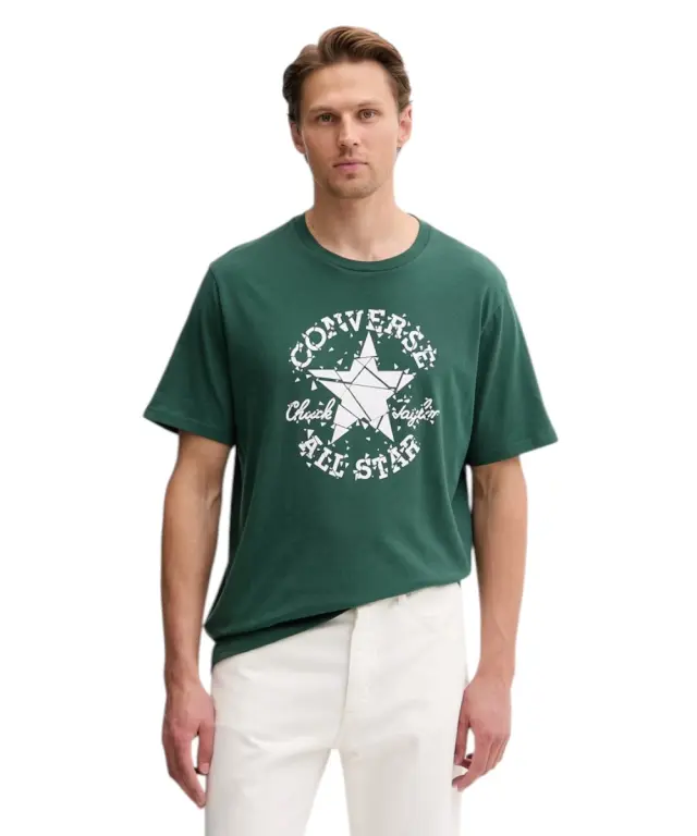 Converse - Ανδρικό T‑shirt Broken Glass CVM6T087-344 Πράσινο - S