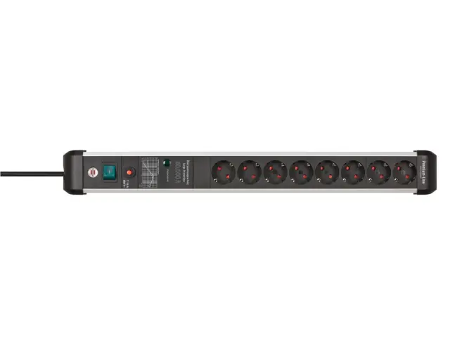 Πολύπριζο Ασφαλείας Premium Protect Line Brennenstuhl - 8x Schuko - 60000A - Με Διακόπτη On/Off - Καλώδιο 3m - Ασημί / Μαύρο150141 2