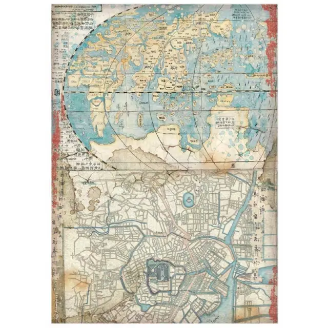 Ριζόχαρτο Stamperia 21x29cm, Sir Vagabond in Japan, Map