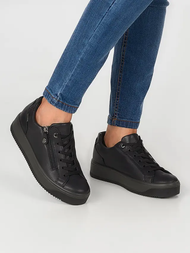 Imac Sneakers Γυναικείο δέρμα Μαύρο IMA/657428 NERO 2