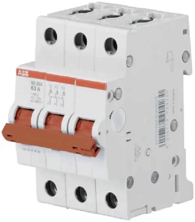 ABB SD203-63 Τριπολικός Διακόπτης Ράγας 440V 63A
