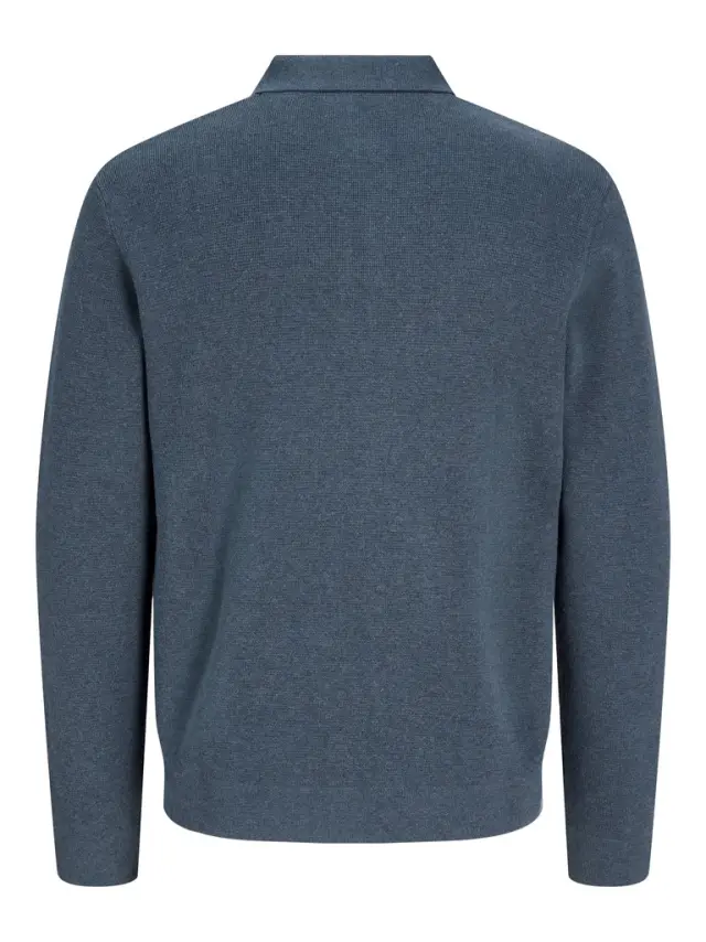 JPRBLAMILANO STITCH KNIT ZIP POLO SN - Turbulence 2