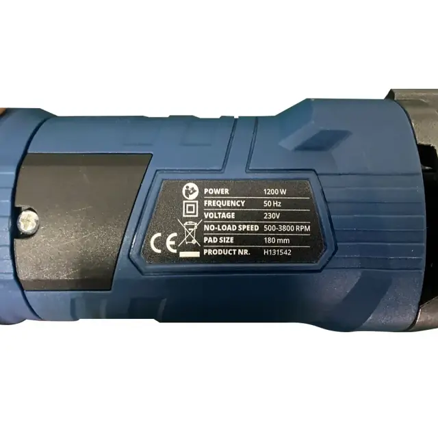Ηλεκτρικός Αλοιφαδόρος & Τριβείο HBM 1200W Ø 180 mm με Ρυθμιζόμενες Στροφές M14 & Εργονομική Λαβή D (Polisher & Sander) 3
