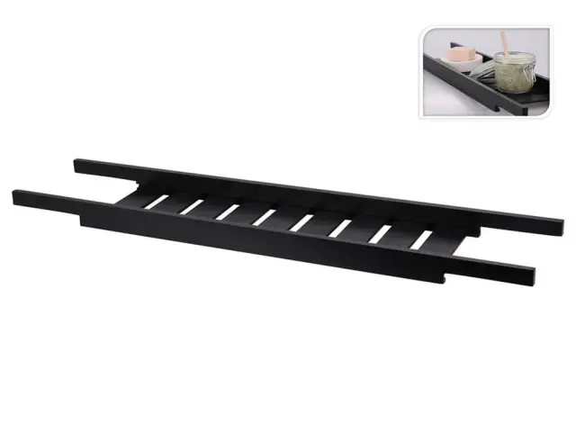 Ράφι Bathroom Solutions για τη μπανιέρα, με διαστάσεις 68x15x3.5cm - Ξύλο Μπαμπού - Απόχρωση Μαύρου 529003410