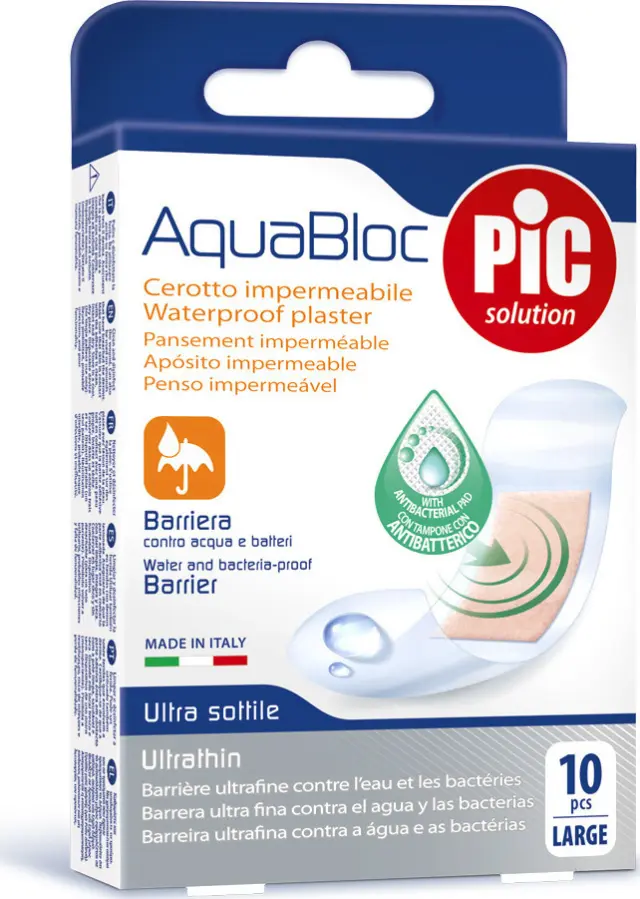 PiC Solution Aquabloc Large Αυτοκόλλητα Επιθέματα 7.2x2.5cm 10τμχ