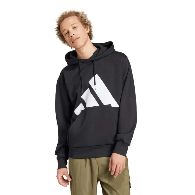 adidas Sportswear Men's Big Logo Fleece Hoodie Μαύρο - Άσπρο IN6159 (adidas Sportswear)