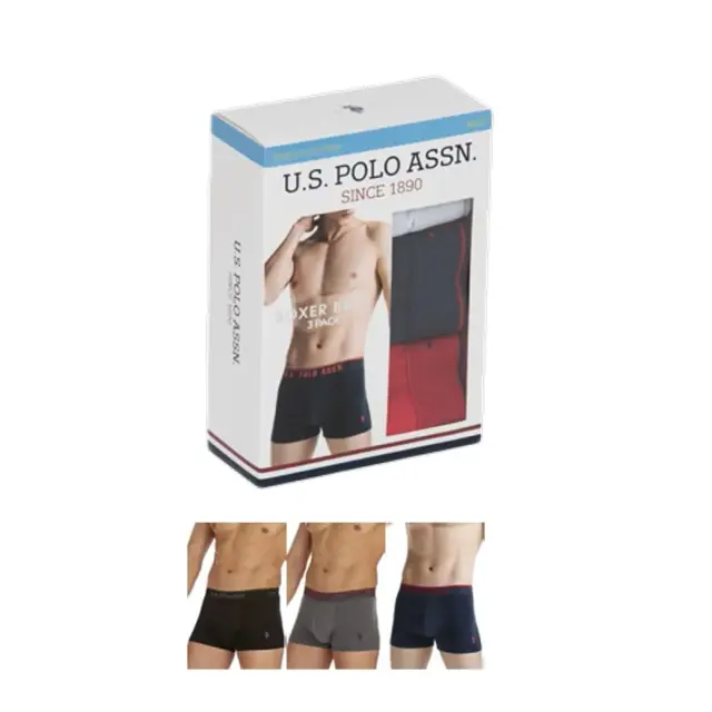 U.S. Polo ASSN. Ανδρικό Boxer Classic Logo - Τριπλό Πακέτο, Χρώμα Ανθρακί-Σκ.Μπλε-Μαύρο - S
