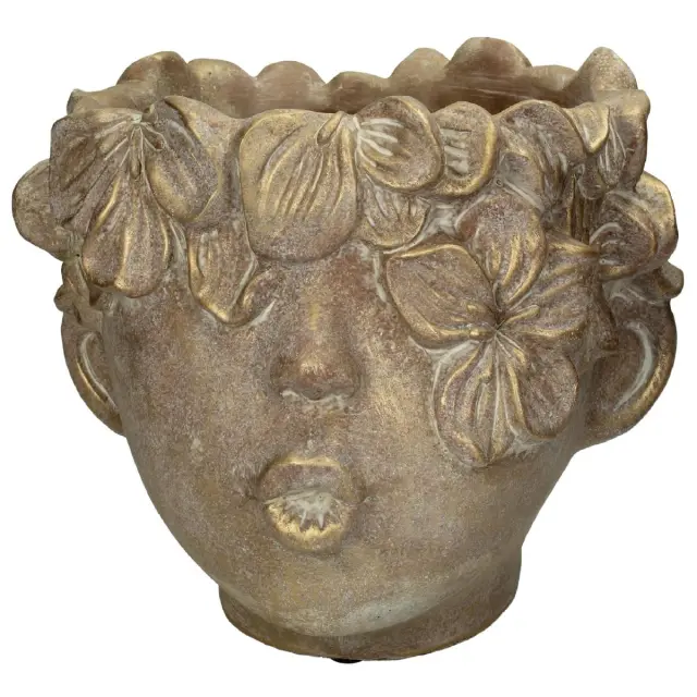 Κασπώ Πρόσωπο Χρυσό Τσιμέντο 26x23x21cm