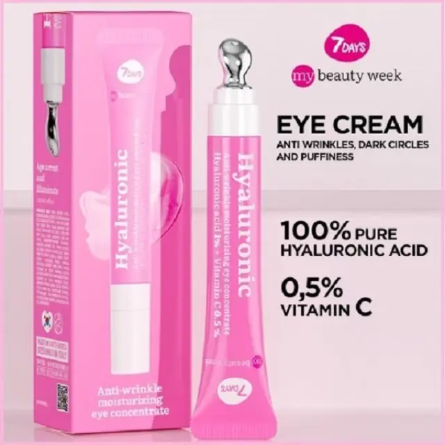 7Days Korean Eye Cream Hyaluronic Anti Wrinkle Αντιρυτιδική Ενυδατική Κρέμα Ματιών 18ml 2