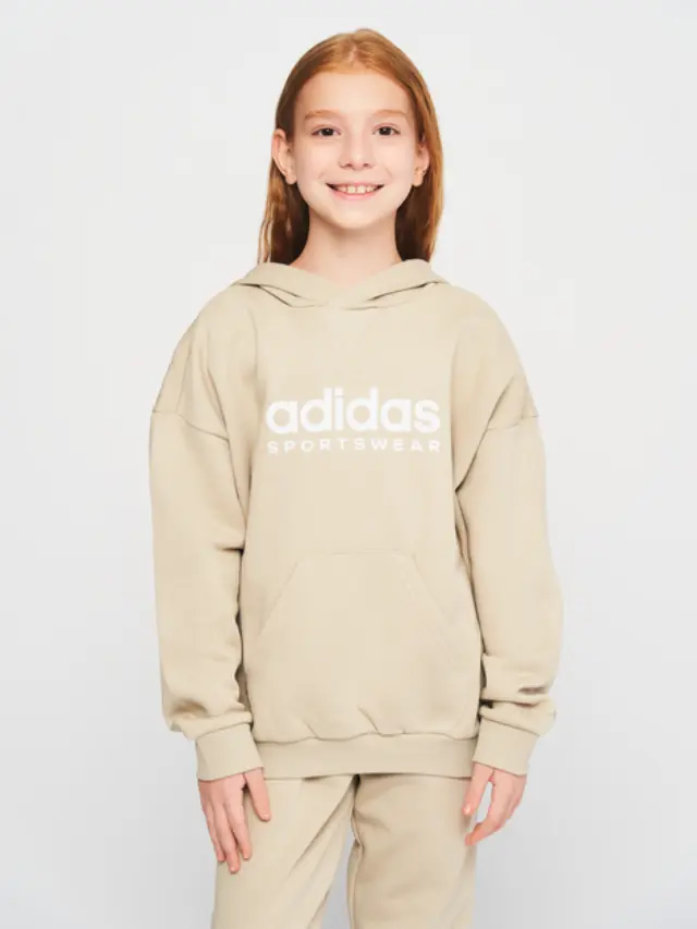 Adidas All Season Παιδικό Φούτερ με κουκούλα Fleece IB3233 1020 Μπεζ - 15-16 χρονών