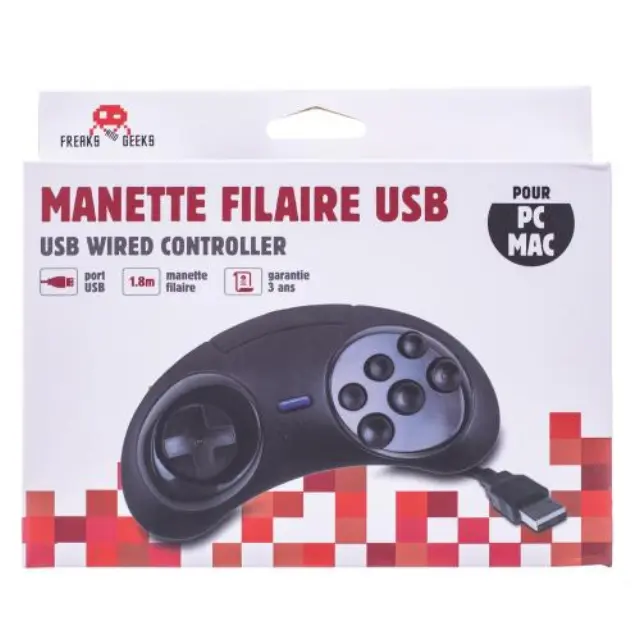 6button USB Controller MEGADRIVE shape for PCMAC PC