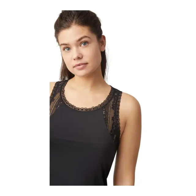 Ysabel Mora Γυναικείο Φανελάκι Δαντέλα Braga Microfiber, Χρώμα Μαύρο - S 3