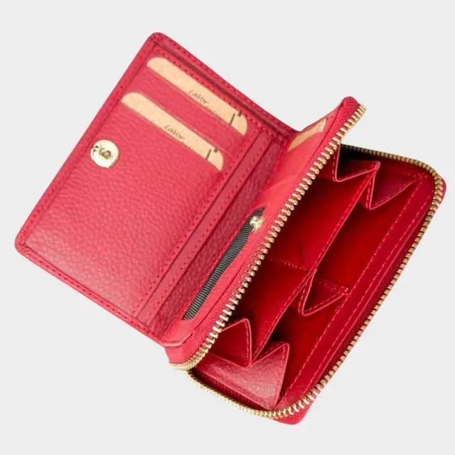Δερμάτινο Γυναικείο Μικρό Πορτοφόλι Lavor 1-6081-RED Κόκκινο - ONESIZE 3