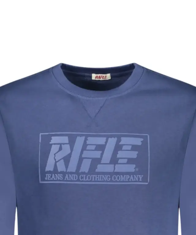 Rifle Jeans - Ανδρική Μπλούζα Φούτερ Regular Fit RFF415-DENIM Μπλε 3