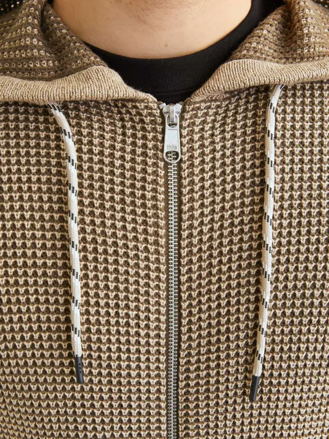 JJERIK KNIT ZIP HOOD Crockery - M 3