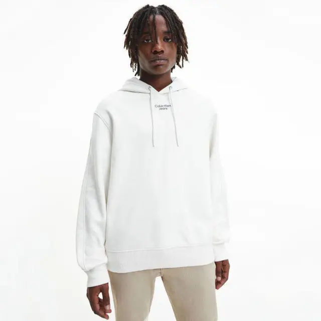 Calvin Klein - Ανδρικό Φούτερ με Κουκούλα J30J320604-YBI Λευκό - 2XL
