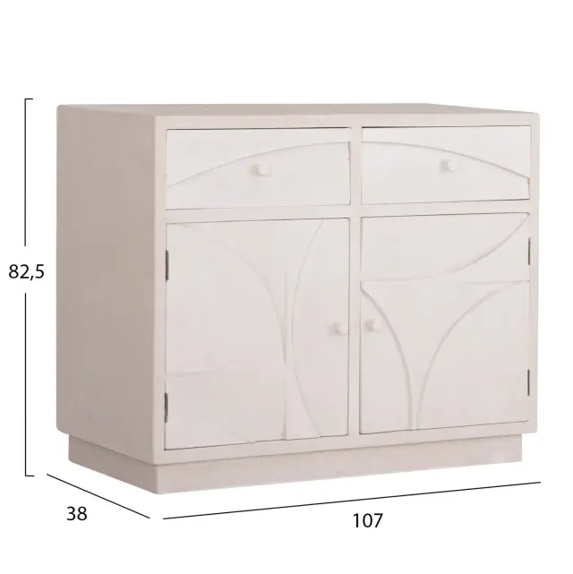 ΜΠΟΥΦΕΣ FB918046 MDF ΣΕ ΥΠΟΛΕΥΚΟ ΧΡΩΜΑ-2 ΣΥΡΤΑΡΙΑ & 2 ΠΟΡΤΕΣ 107x38x82,5Υεκ. 2