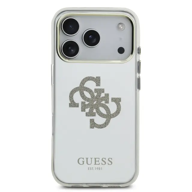 Guess PC/TPU Mirror 4G Glitter Logo MagSafe Case for iPhone 17 Pro Gold 3