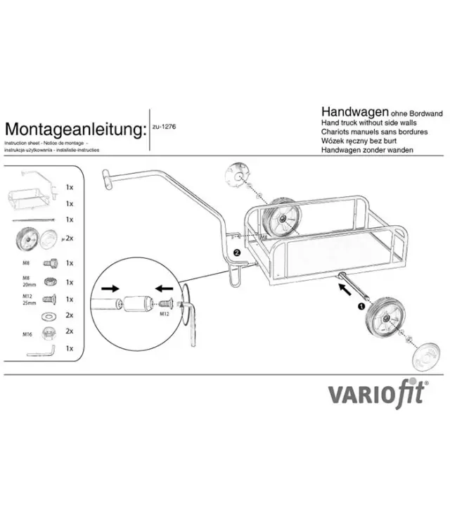 Variofit zu-1276 Καρότσι Μεταφοράς Ρυμουλκούμενο Αντοχής Βάρους ως 200kg 2