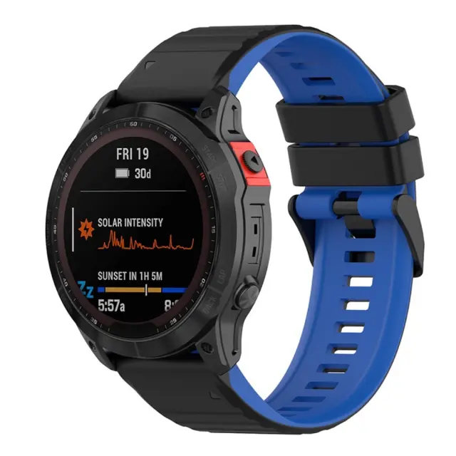Dual Color Λουράκι για Fenix 5/6/6 Pro/7/8/9 (47mm)-Black/Blue OEM