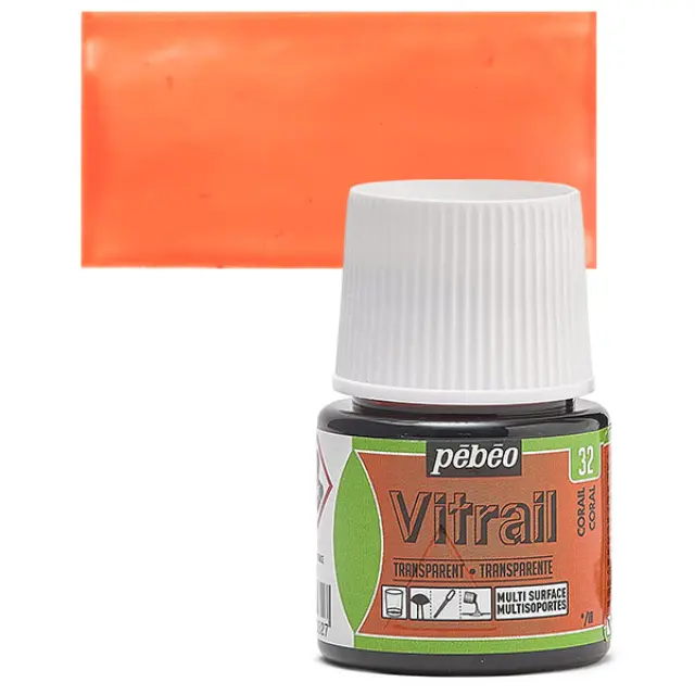 Pebeo Vitrail Διάφανο Σμάλτο - 32 Coral - 45ml
